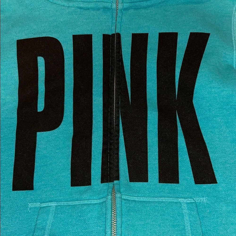 Victoria's Secret PINK Turquoise Full Zip Hoodie - Picture 3 of 6